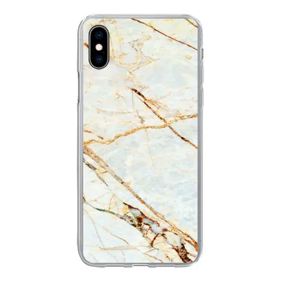 Produktbild von MuchoWow® Handyhülle Schutzhülle Hülle für iPhone Xs Marmor - Gold - Luxus Silikon Softcase Handy Hülle - Handytasche - Geburtstag Teenager
