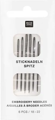 Zdjęcie produktu dla 6 szpiczastych igieł do haftu n°18 / n°22