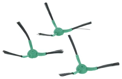 Produktbild von vhbw 3x Seitenbürste kompatibel mit iRobot Roomba Combo 405, 705, 505, 115, 105, 205, 2 Saugroboter - Reinigungsbürsten Set, schwarz / grün, 3-armig