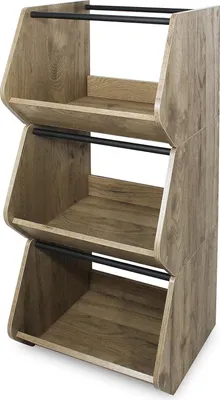 Produktbild von Modulare Holzaufbewahrungsschrank mit stapelbaren Regalen für Küche und Wohnzimmer