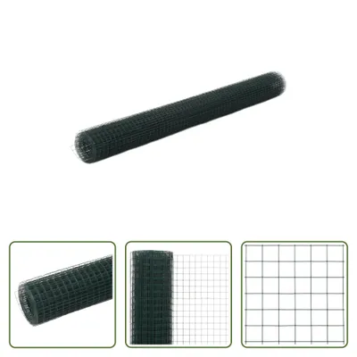 Produktbild von The Living Store Drahtzaun Stahl mit PVC-Beschichtung 10x1,5 m Grün