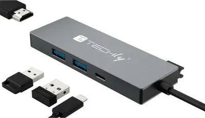 Image de Techly Hub USB-C 4 in 1