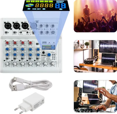 Obrázek produktu pro DJ mixér 7kanálový stereofonní mixážní pult Audio Interfac 88 typů digitálních efektů DPS