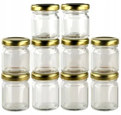 Produktbild von Akada Honigglas 40ml 10 Stück Glas-Set Golddeckel