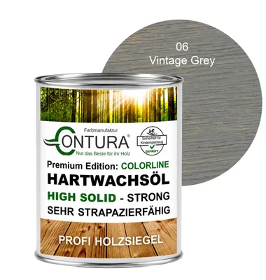 Produktbild von Contura 750ml. FARBIGES Hartwachsöl Colorline Premium Hartwachs - 06 Vintage Grey