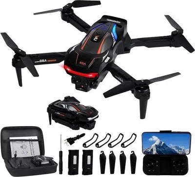 Obrázek produktu pro Skládací dron pro začátečníky, WiFi FPV, 120° širokoúhlý objektiv, rozlišení 1080p HD, otočky o 360°, senzor náklonu