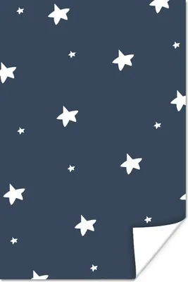Produktbild von MuchoWow® Poster Sterne - Illustration - Dunkelblau - Kinder 60x90 cm - Wanddekoration