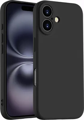 Obrázek produktu pro Pouzdro pro iPhone 16 Měkký tekutý silikonové, nárazuvzdorné gumové pouzdro Černý