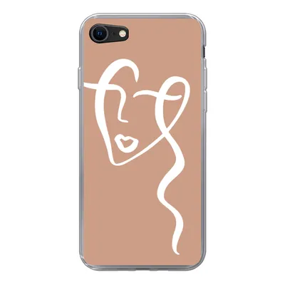 Produktbild von MuchoWow® Handyhülle Schutzhülle Hülle für iPhone SE 2022 Frau - Gesicht - Abstrakt Silikon Softcase Handy Hülle - Schutzhülle