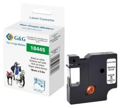 Immagine prodotto di G&G 21680, nero su bianco, rotolo di etichette, nero, DYMO, Dymo Rhino 1000, Dymo Rhino 3000, Dymo Rhino 4200, Dymo Rhino 5000, Dymo Rhino 5200, Dymo Rhino 6000, 1,9 cm
