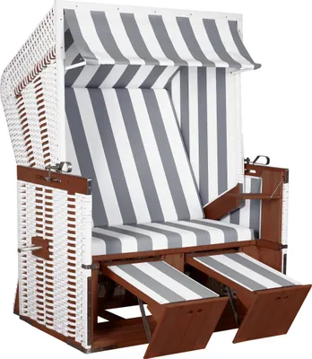 Produktbild von deVries Profi Strandkorb Nordsee Sylt PVC white Gartenstrandkorb 124x87x159 cm