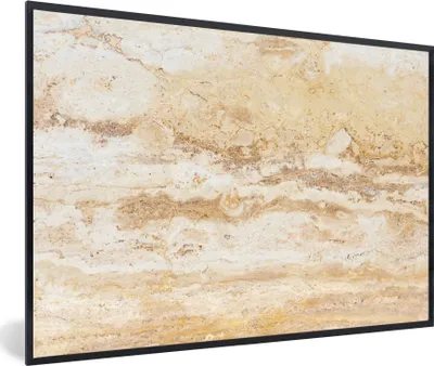Produktbild von MuchoWow® MuchoWow® Gerahmtes Poster Marmor - Sand - Textur 30x20 cm - Poster mit zchwarzem Bilderrahmen - Kunstdruck - Bild-Poster