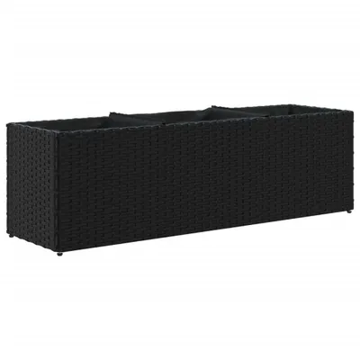 Produktbild von vidaXL Hochbeet mit 3 Fächern Schwarz 105x30x32 cm Poly Rattan