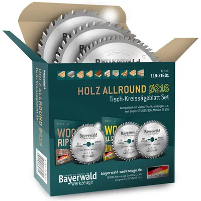 Produktbild von Kreissägeblätter-Set, Ø 216 (3 Stück), für Nichteisenmetalle und Holz