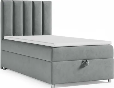 Produktbild von Boxspringbett mit Bettkasten Trinity K-10 SINGLE Bonellfederkern inkl. Topper, mit Lieferung, Aufbau & Entsorgung Grau (70x200)