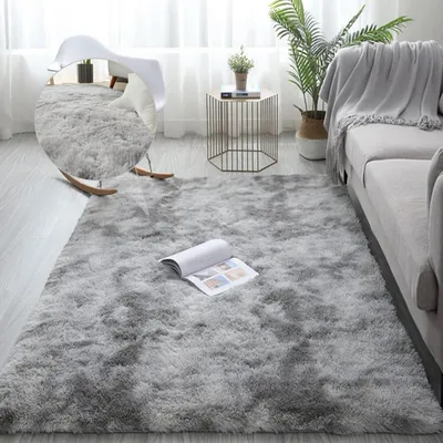Obrázok produktu pre Koberec do obývačky, svetlosivý, 40 x 60 cm, plyšový, protišmykový, umývateľný