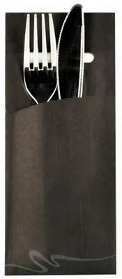 Zdjęcie produktu dla Papstar Bestecktaschen schw. 20x8,5cm