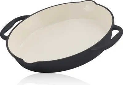 Produktbild von Mahlzeit Gusseisen Bratpfanne | Ø 29 cm | Blue Berry | Zwei Griffe, zwei Ausgießer, emailliert