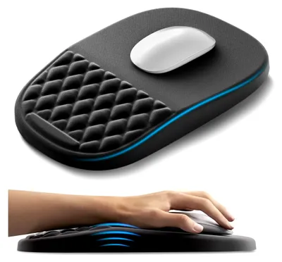 Produktbild von Ergonomisches Mauspad mit Gelkissen und Handauflage, Schwarz