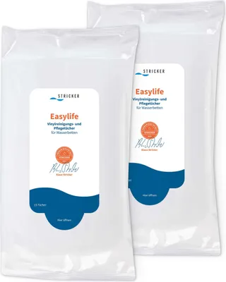 Immagine prodotto di Panni per la pulizia del vinile del letto ad acqua Easylife 2x 15 panni - cura e protezione del vinile