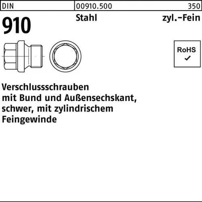Produktbild von Reyher  Verschlussschrauben DIN 910 Stahl M 38 x 1,5 (5 Stück)