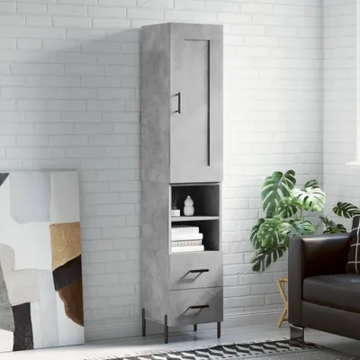 Obrázek produktu pro vidaXL Highboard concrete grey 34,5x34x180 cm odvozený dřevěný výrobek
