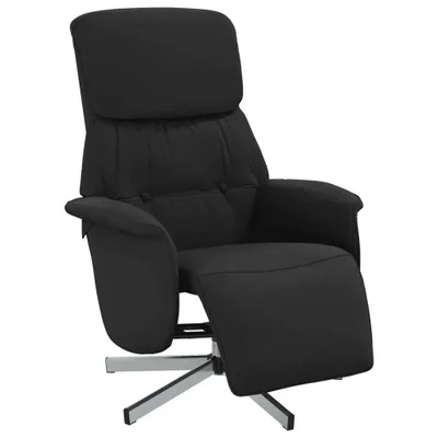 Image de vidaXL Fauteuil relax avec repose-pieds Noir Tissu