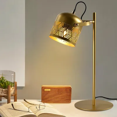 Produktbild von LQWELL® LED Tischlampe, Retro Palaststil Tischleuchte, E27 Nachttischlampe, Metall Schreibtischlampe Esstischlampe,[]