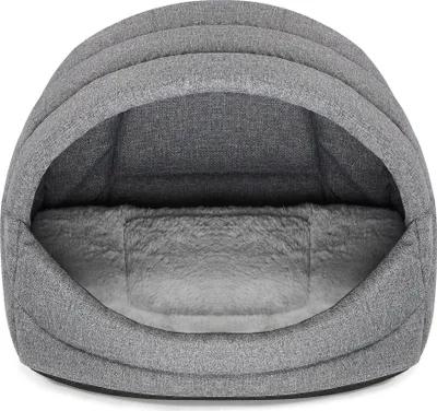 Produktbild von SuperKissen24. Hundehütte indoor - Hundebett - Hundebox für Mittlere und Große Hunde und Katzen - Wasserdicht Hundehöhle - 41x30x31 cm - Dunkelgrau