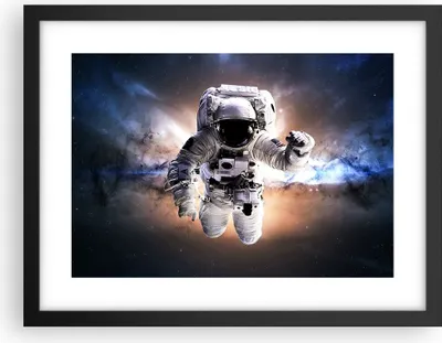 Produktbild von Gerahmtes Poster - Schwarzer Rahmen - Astronaut Erde Raum - 40x30 cm - Wand Bild - Wanddeko - Wandbilder - Kunstposter - Wandposter - Bilderrahmen - Bilder - Kunstdruck - Wandbild - P2BAA40x30-2848