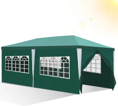 Immagine prodotto di Jopassy gazebo matrimoni - Tenda da giardino festosa in struttura d'acciaio, ideale per matrimoni verde 3x6m