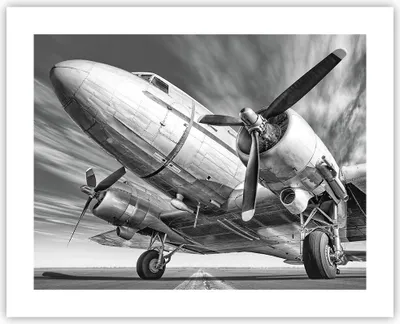 Produktbild von Poster - Poster ohne Rahmen - Flugzeug Retro Flugzeug - 50x40 cm - Wand Bild - Wanddeko - Wandbilder - Kunstposter - Wandposter - Bilder - Kunstdruck - Wanddekoration - Wandbild - P2XAA50x40-4952
