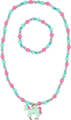 Image de V.O.F. Phanine Collier + bracelet Licorne rose-menthe