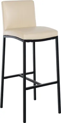 Produktbild von CLP Barhocker Freeport mit Vierfußgestell und Rückenlehne creme Material Kunstleder