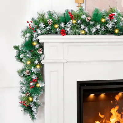 Künstliche Tannengirlande 270 cm mit 50 warmweißen LEDs