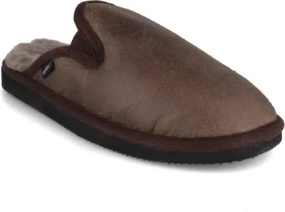 Immagine prodotto di SHEPHERD, pantofole da casa in pelle di agnello da uomo, modello Adam, effetto anticato, taglia 42