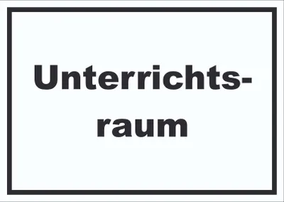 Produktbild von Unterrichtsraum Schild mit Text Schule Schulung waagerecht A4 (210x297mm)