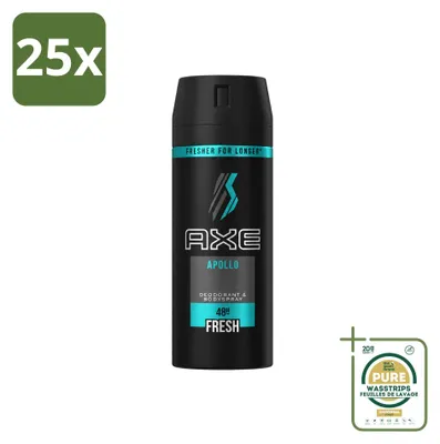 Imagen del producto de 25 unidades de aerosol corporal desodorante Axe Apollo, 150 ml, pack ahorro