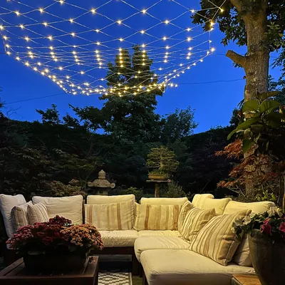 Image de Guirlande lumineuse ISOISL, 200 LED, réseau lumineux de 3 x 2 mètres, lumière blanche chaude, 31V, IP44, 8 modes avec mémoire, éclairage de Noël pour l'extérieur