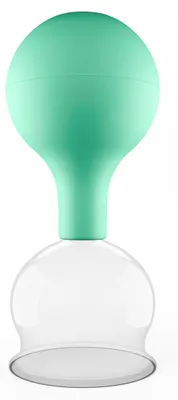 Produktbild von Pulox Schröpfglas aus Echtglas diverse Größen und Farben grün 52mm