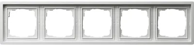 Obrázok produktu pre Gira plochý vypínač, krycí rámček 5-násobný, lesklá biela, 1 ks.