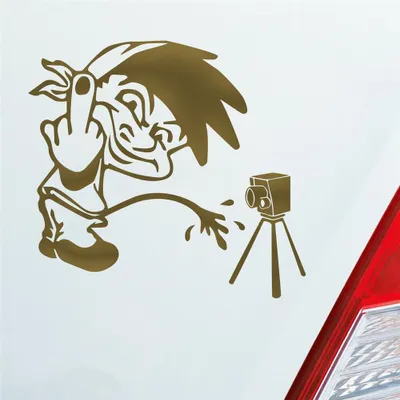 Produktbild von Auto Aufkleber Männeken Piss  Tuning Radar 10x10 cm Gold Sticker Heckscheibenaufkleber