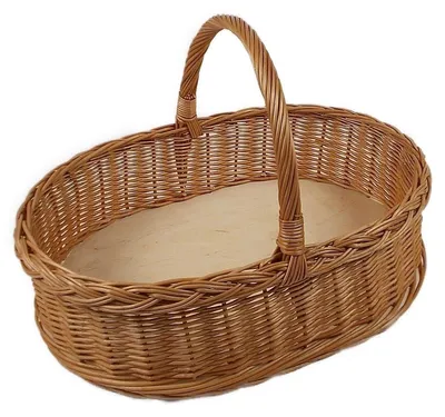 Produktbild von Weidentablett mit Henkel Braun Oval ca. 52x40x35 cm