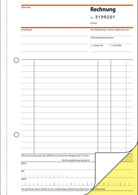 A blank invoice form with some pre-printed text and lines for filling in details.