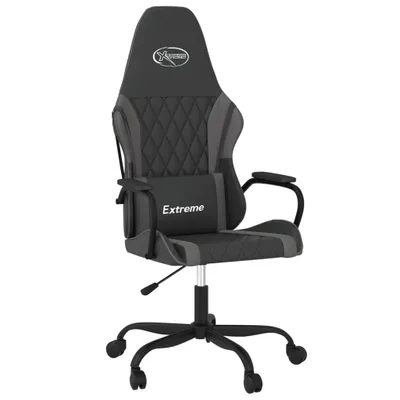 Image de vidaXL Chaise de jeu noir et gris similicuir