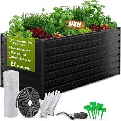Imagen del producto de Meadow L, jardinera elevada de acero, color antracita