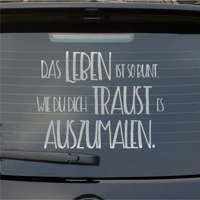 Produktbild von Heckscheibenaufkleber Das Leben ist bunt wie du dich traust es auszumalen 53x40 cm Silber Auto Aufkleber Sticker