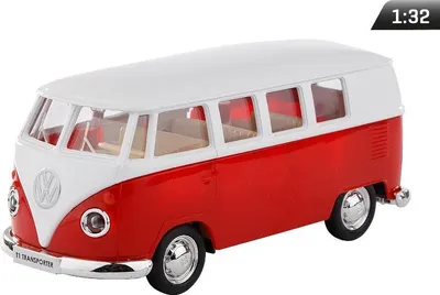 Immagine prodotto di Modello 1:32, RMZ VW T1 Transporter, rosso e bianco