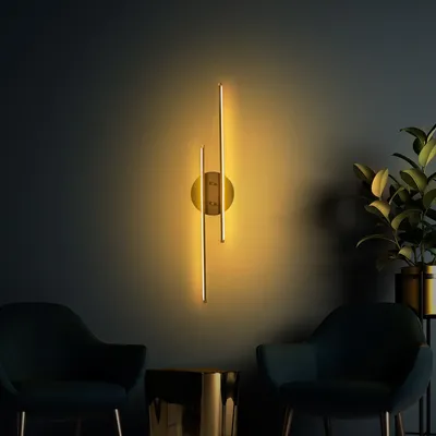 Zdjęcie produktu dla Opviq, Umut - 13298, Lampa ścienna, złoty, 17 x 5 x 86 cm