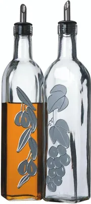 Immagine prodotto di Bottiglietta di vetro per olio con decorazione - 500 ml